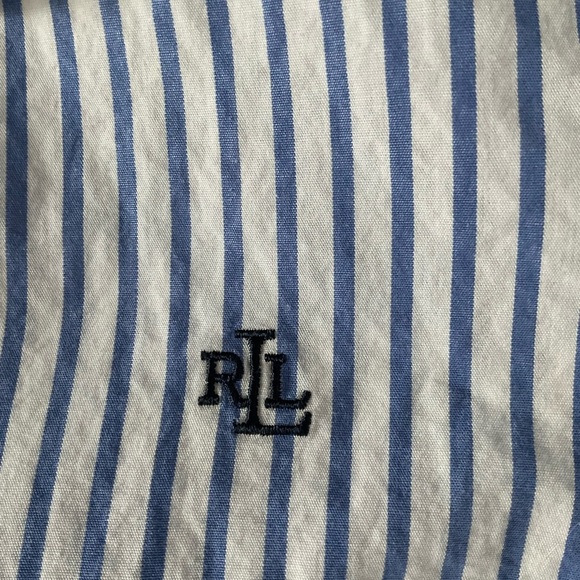 Ralph Lauren Blue and White Striped Button Down Shirt - Picture 3 of 8